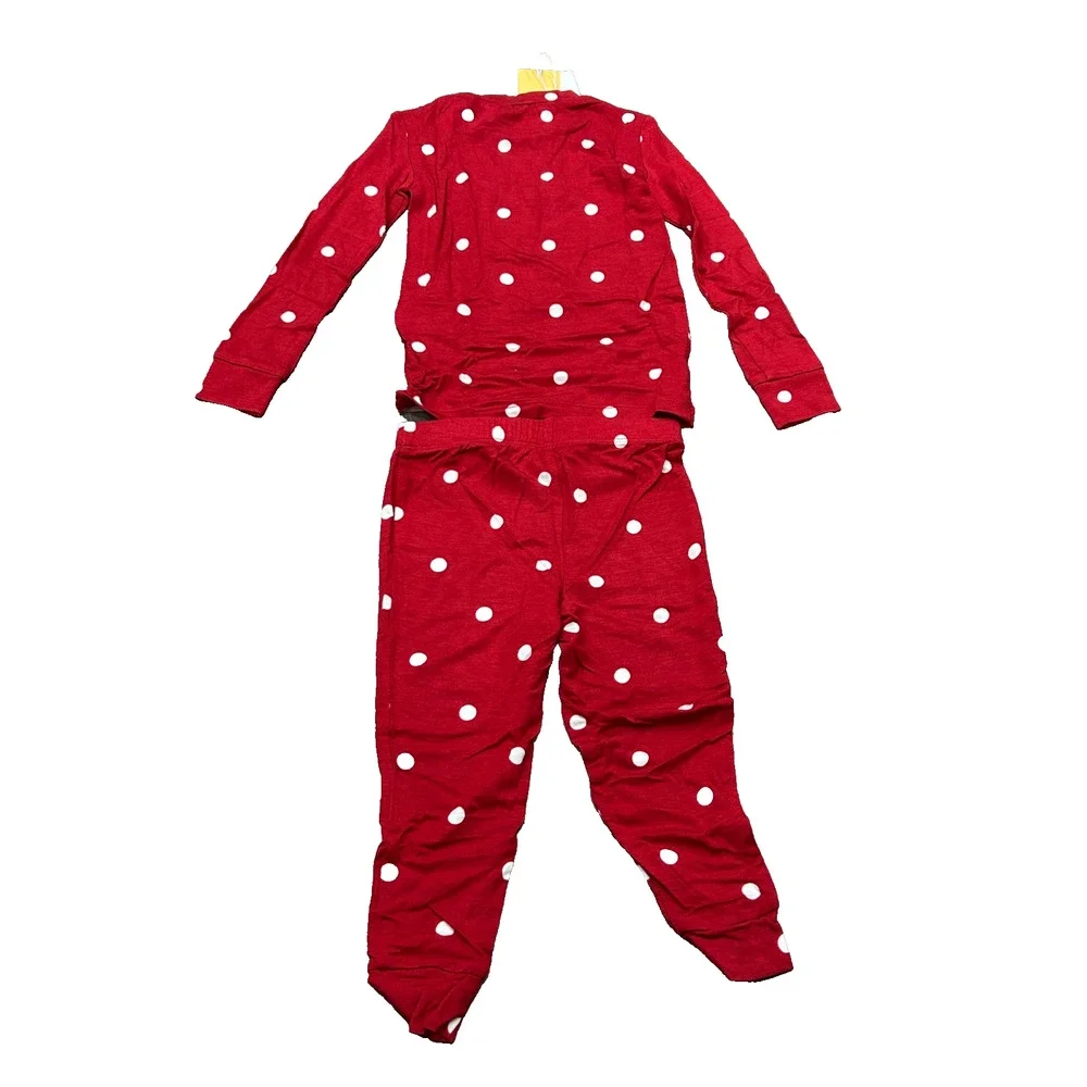 NWT Rachel‎ Parcell Kids Red Multicolor Polka Dot Long Sleeve Pajamas Set Size 2